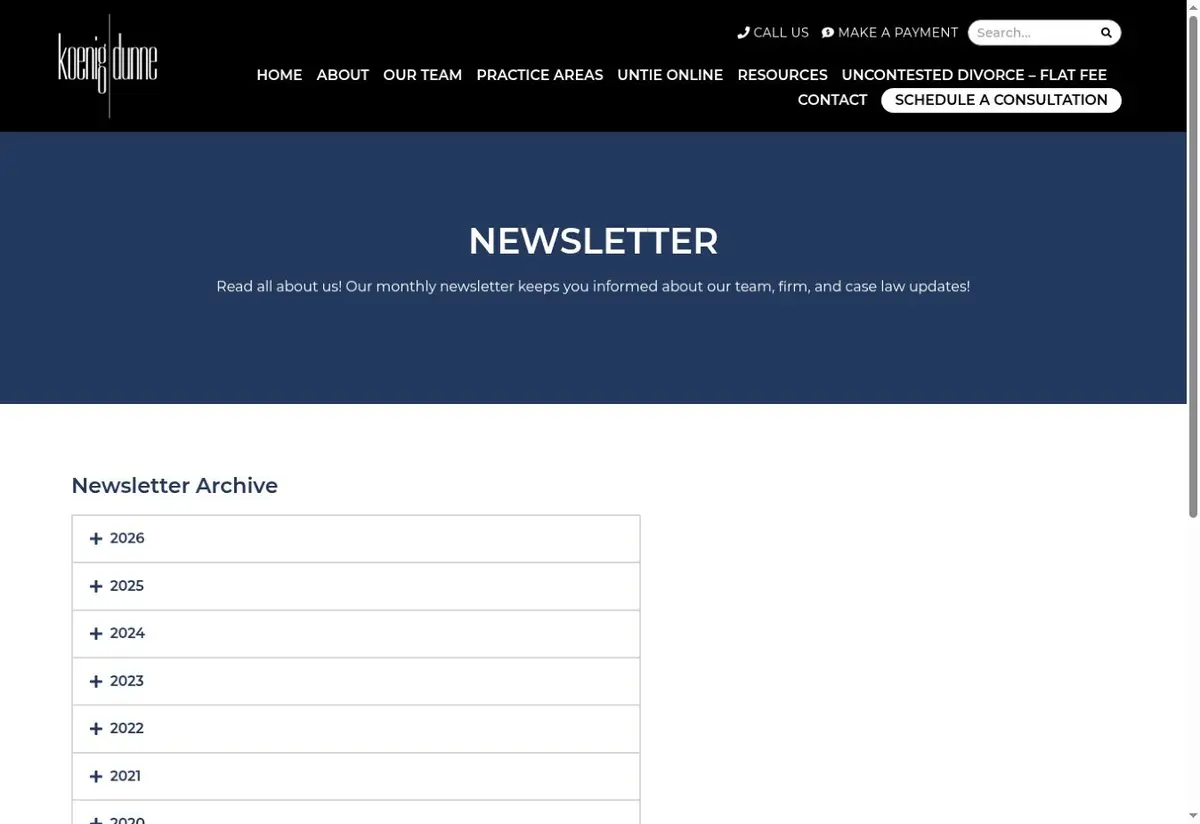 Public newsletter archive preview from Koenig | Dunne